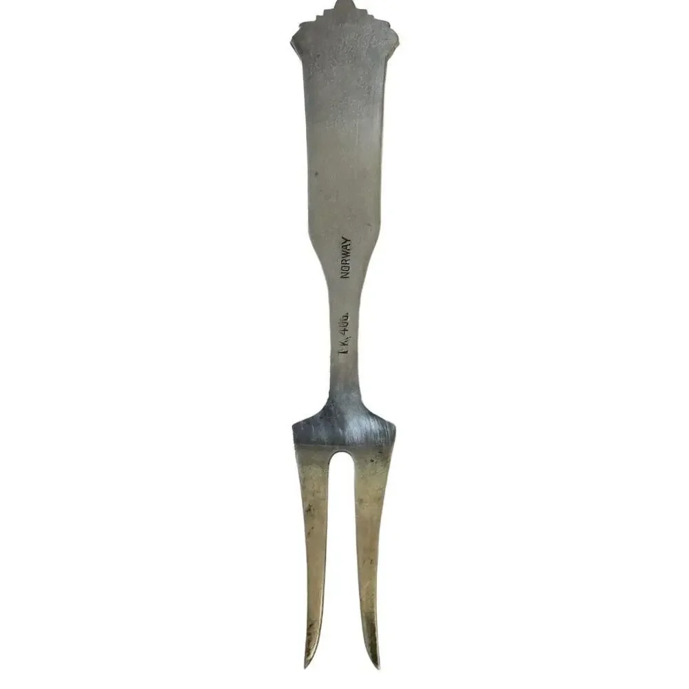 Norway Norge Collectable Souvenir Cocktail Fork 40GR Silverplate 4